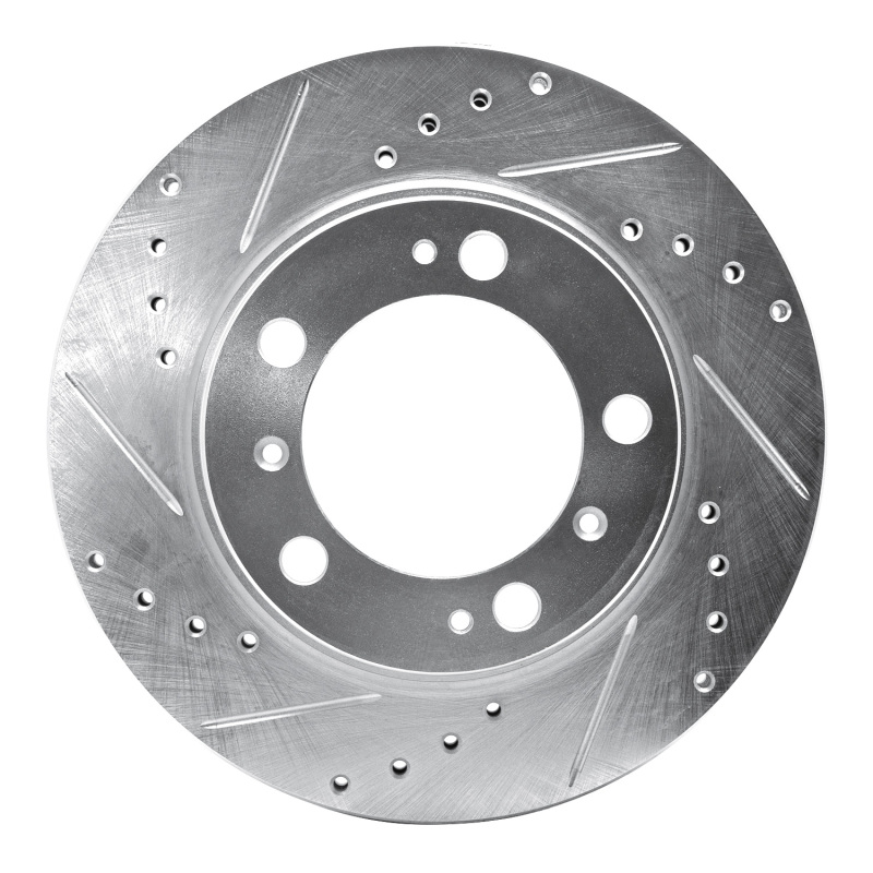 Porsche Boxster Brake Rotor (1) - Rear Left - R1 Concepts - Drilled & Slotted - Silver - `97-`04